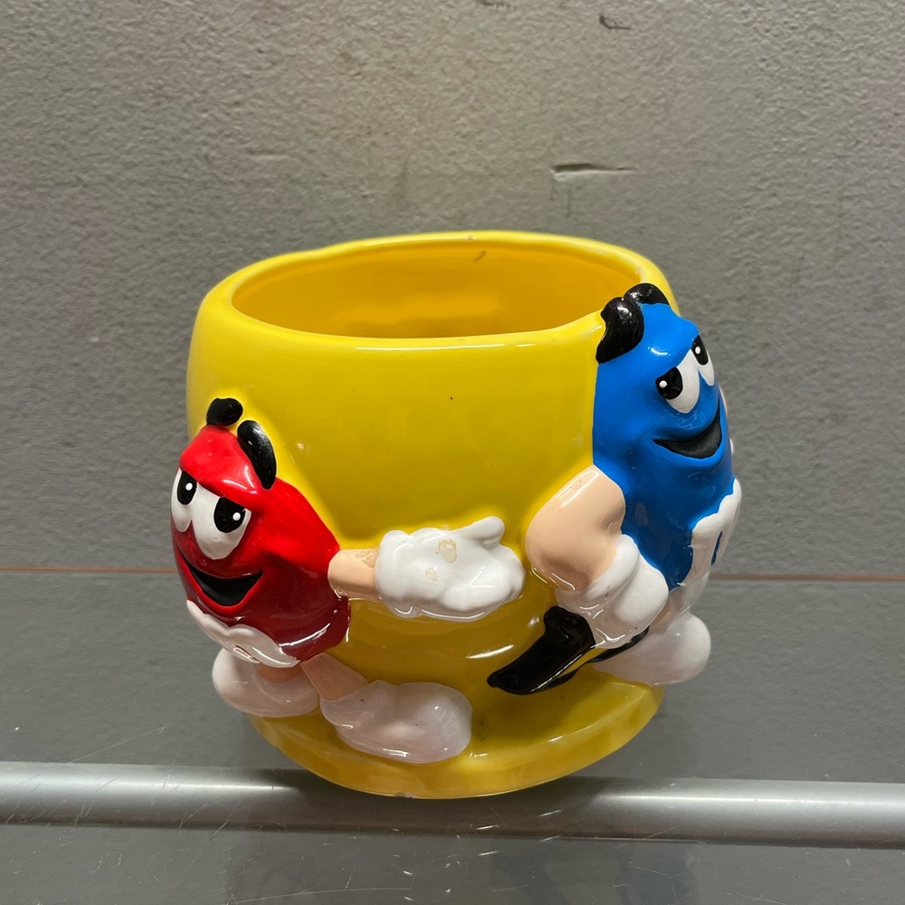 M&M'S Yellow Mug with Playful Red and Blue Characters